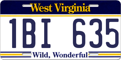 WV license plate 1BI635