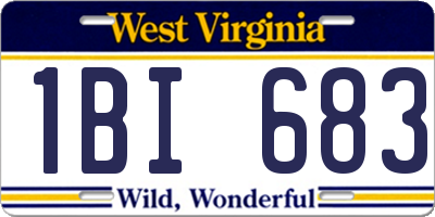 WV license plate 1BI683