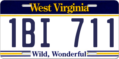 WV license plate 1BI711