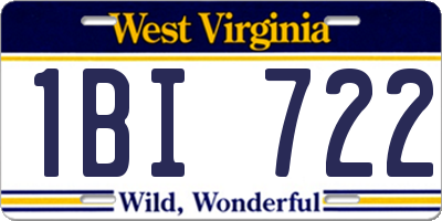 WV license plate 1BI722