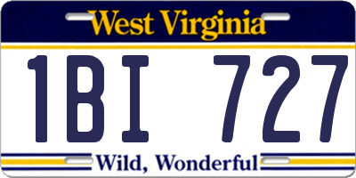 WV license plate 1BI727