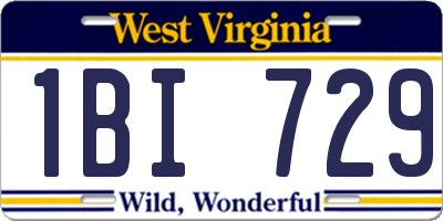 WV license plate 1BI729