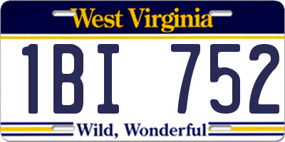 WV license plate 1BI752