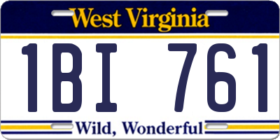 WV license plate 1BI761