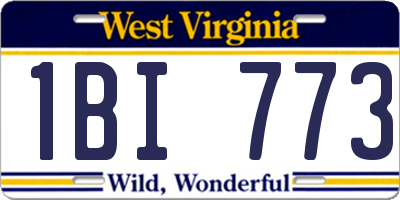 WV license plate 1BI773