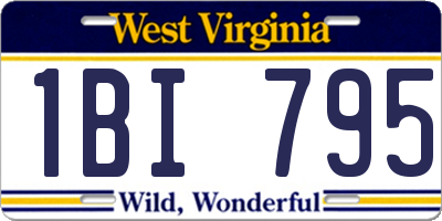 WV license plate 1BI795