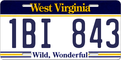 WV license plate 1BI843