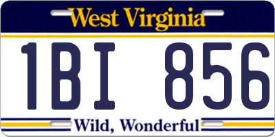 WV license plate 1BI856