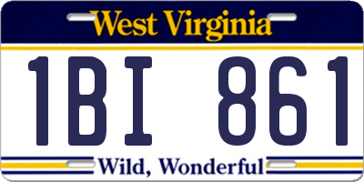 WV license plate 1BI861