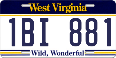WV license plate 1BI881