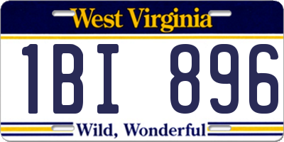 WV license plate 1BI896