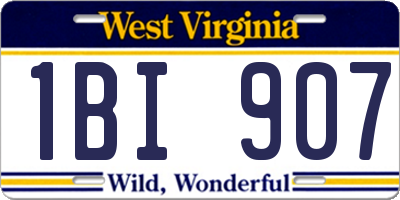 WV license plate 1BI907