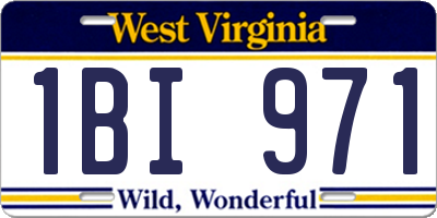 WV license plate 1BI971