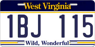 WV license plate 1BJ115