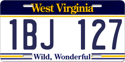 WV license plate 1BJ127