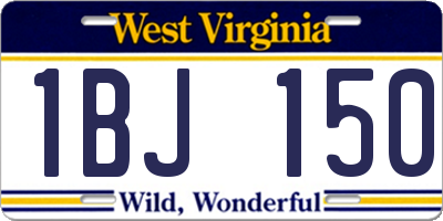 WV license plate 1BJ150