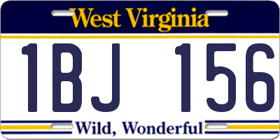 WV license plate 1BJ156