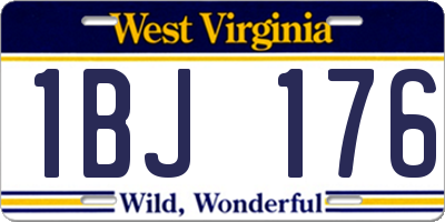 WV license plate 1BJ176