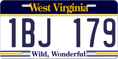 WV license plate 1BJ179