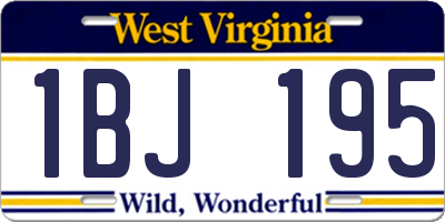 WV license plate 1BJ195