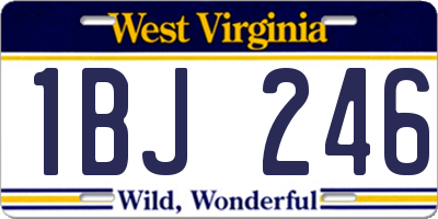 WV license plate 1BJ246