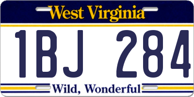 WV license plate 1BJ284
