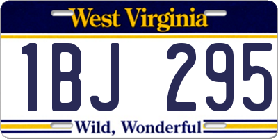 WV license plate 1BJ295