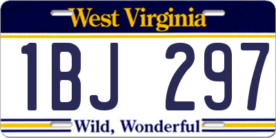 WV license plate 1BJ297
