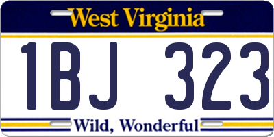 WV license plate 1BJ323