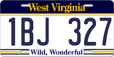 WV license plate 1BJ327