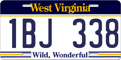 WV license plate 1BJ338