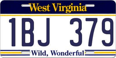 WV license plate 1BJ379