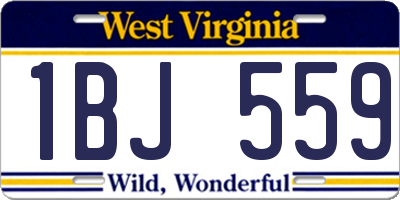 WV license plate 1BJ559