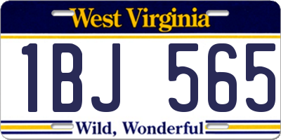 WV license plate 1BJ565