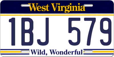 WV license plate 1BJ579