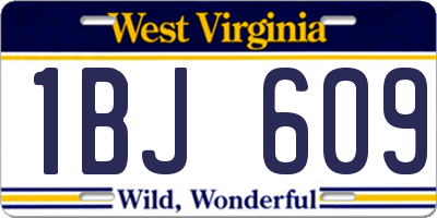 WV license plate 1BJ609