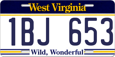 WV license plate 1BJ653