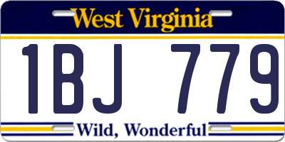 WV license plate 1BJ779