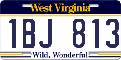 WV license plate 1BJ813