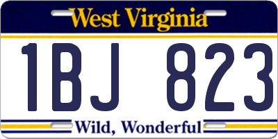 WV license plate 1BJ823