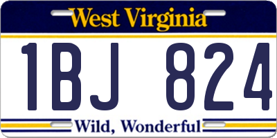 WV license plate 1BJ824