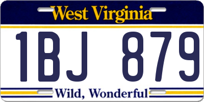 WV license plate 1BJ879