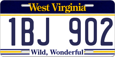 WV license plate 1BJ902