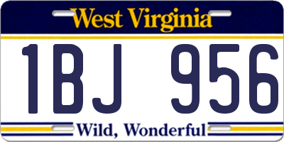 WV license plate 1BJ956