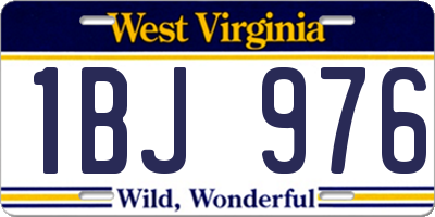 WV license plate 1BJ976