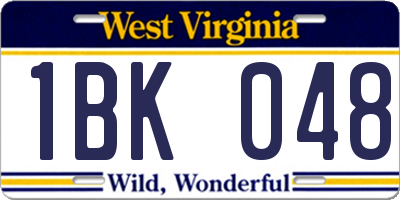 WV license plate 1BK048