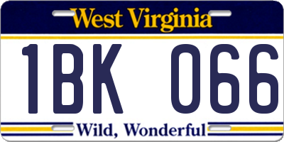 WV license plate 1BK066