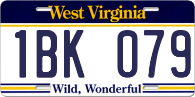 WV license plate 1BK079