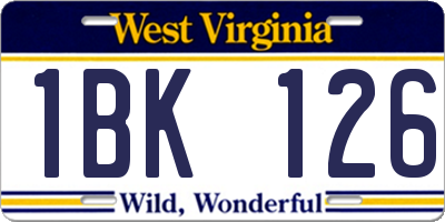 WV license plate 1BK126