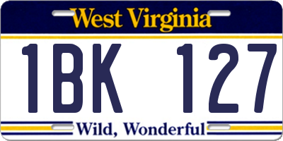 WV license plate 1BK127